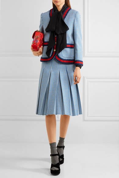 Gucci Houndstooth wool pleated skirt